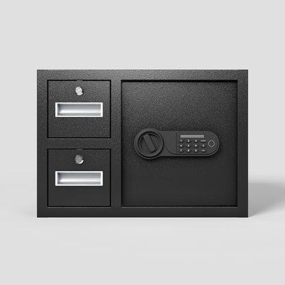 US Local Steel Security Safe And Lock Box With Electronic Keypad - Secure Cash, Jewelry, ID Documents, Black,1.85 Cubic Feet