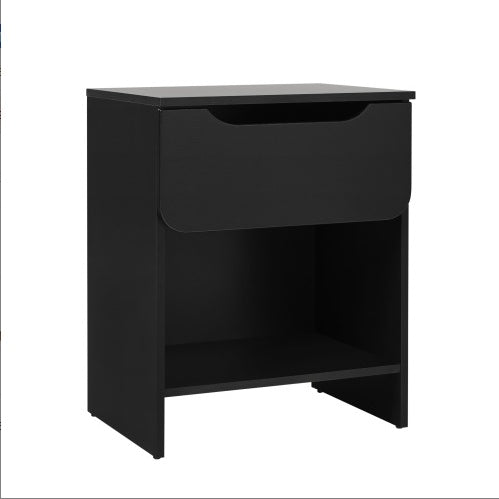 US Local Modern Minimalist 1-Drawer Nightstand With Cubby Black