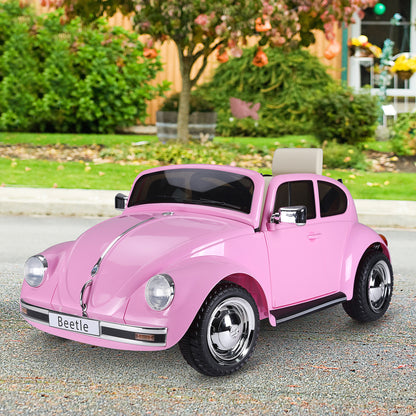 US Local Licensed Volkswagen Beetle Ride-on Kids Electric Car with Secondary Remote Control & Extra Wide Safety Tires