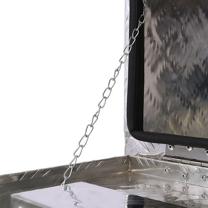 US Local 24inch Aluminum Tool Box,heavy Duty Truck Bed Tool Box,outdoor Trailer Pickup Storage Tool Box,RV Storage Organizer,underbody Box W  Lock Keys,silver