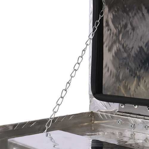 US Local 24inch Aluminum Tool Box,heavy Duty Truck Bed Tool Box,outdoor Trailer Pickup Storage Tool Box,RV Storage Organizer,underbody Box W  Lock Keys,silver