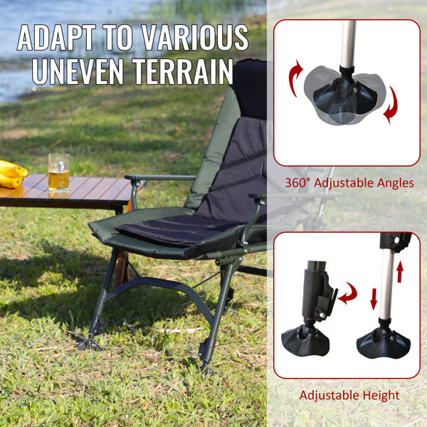 US Local Camping Lounge Chair, Portable Folding Recliner With Adjustable Backrest, Suitable For Indoor And Outdoor Camping, Beach Hiking, Fishing