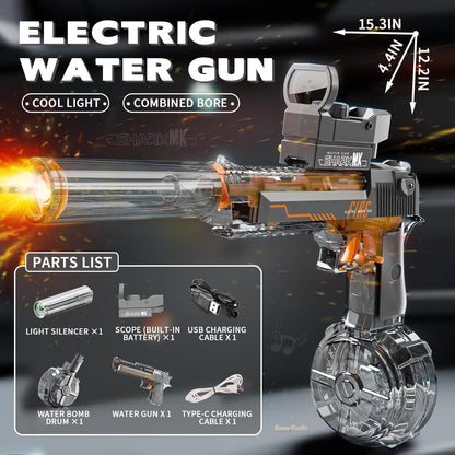US Local Transparent Desert Eagle Electric Water Gun - The Perfect Gift For Summer Holidays, Safe And Fun To Play
