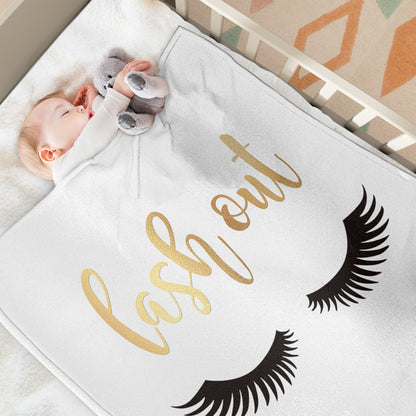 US Local Flannel Fuzzy Blanket Long Eyelashes 150X200cm