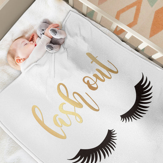 US Local Flannel Fuzzy Blanket Long Eyelashes 150X200cm