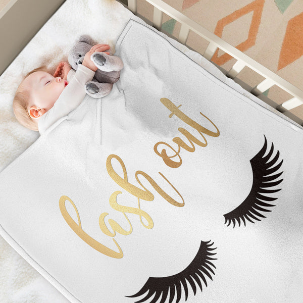 US Local Flannel Fuzzy Blanket Long Eyelashes 150X200cm