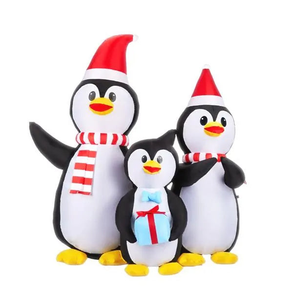US Local 6 FT Lighted Christmas Inflatable Decoration, Inflatable Penguin Family, Funny Blow Up Yard Decorations With Built-in LED Lights For Holiday Party Front Yard Lawn Garden Decor
