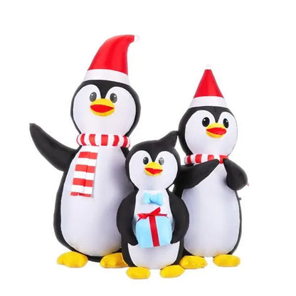 US Local 6 FT Lighted Christmas Inflatable Decoration, Inflatable Penguin Family, Funny Blow Up Yard Decorations With Built-in LED Lights For Holiday Party Front Yard Lawn Garden Decor