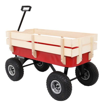 US Local Iron Wood Garden Cart With Four Wheels