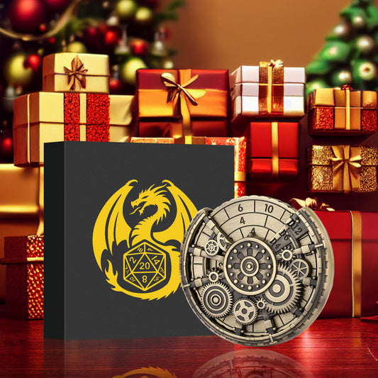 US Local Private Model Time Gear Fingertip Gyroscope Retro Wheel DND Dice Gift Box Set, Role Playing Game Dice On The Table