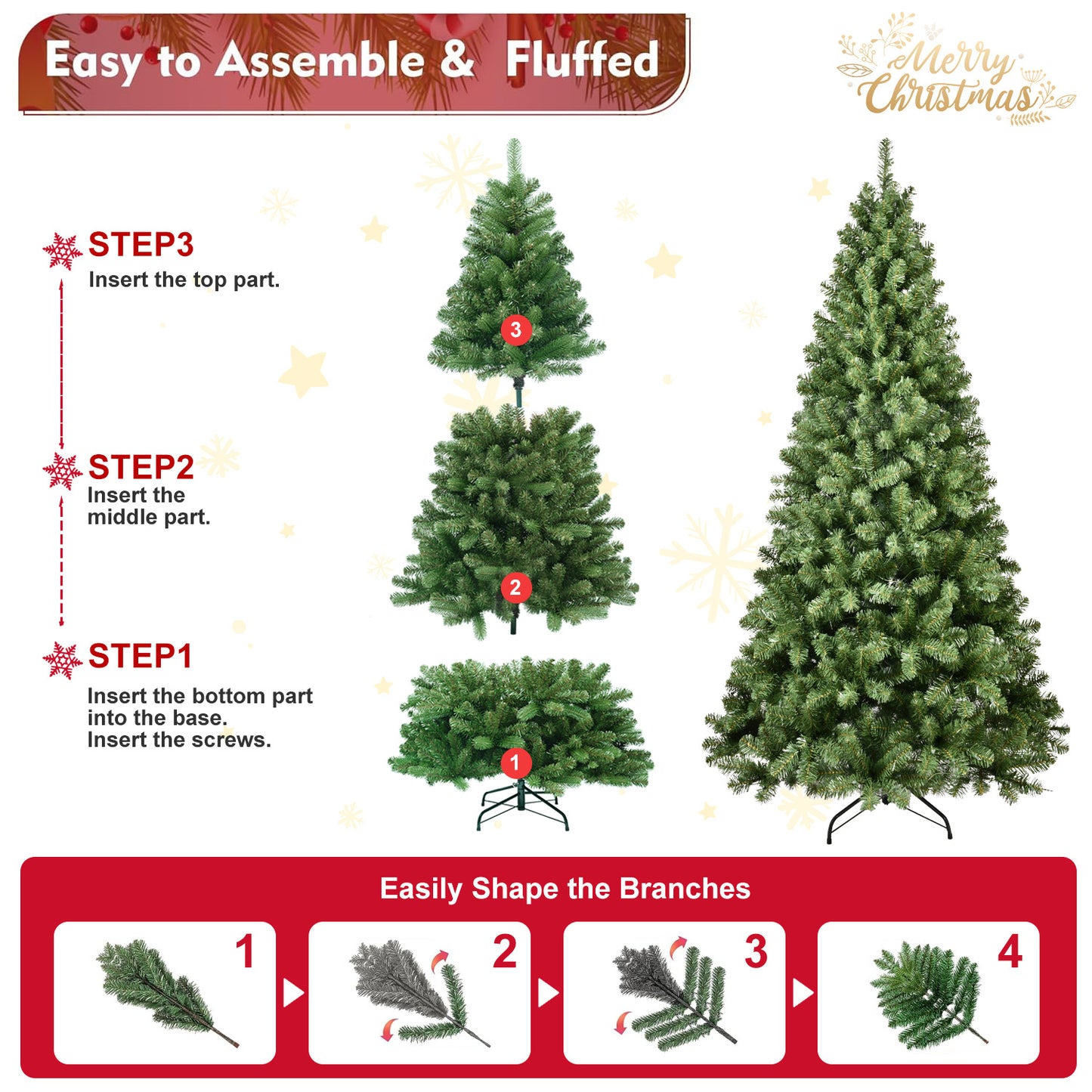 US Local PE, PVC, Green Christmas Tree, Christmas Decorations