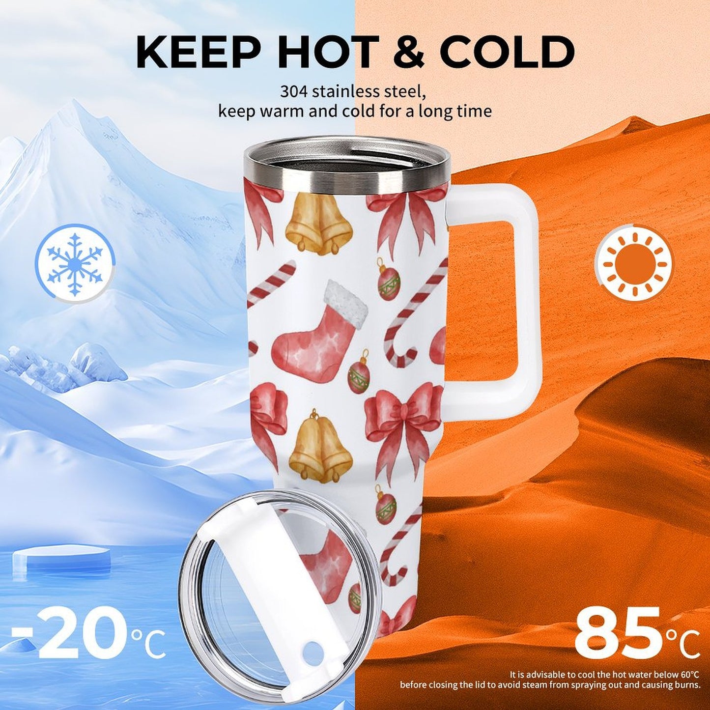 PHDT00165 POD US Local Tumbler 40 oz Large Capacity Car Cup Christmas