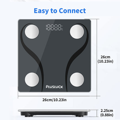 US Local PLusluck Smart Scale, Digital Bathroom Scale BMI Weighing Body Fat Scale, Body Composition Monitor Health Analyzer -with Smartphone App
