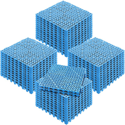 US Local VEVOR Interlocking Tile 50PCS Blue, Drainage Tiles Splicing, PVC Interlocking Drainage Floor Tiles, Non-Slip Drainage Holes For Restroom, Bathroom, Kitchen, Pool, Wet Areas