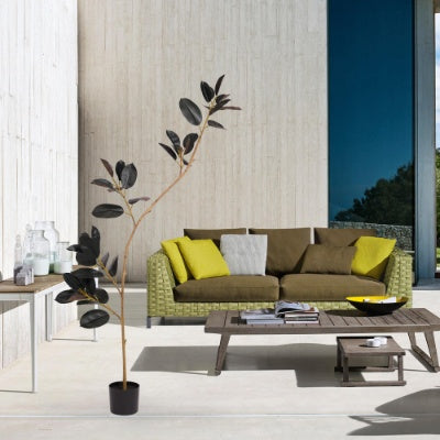 US Local Bonsai Tropical Plant Simulation Green Plant Artificial Leaf Pot Large Uv Artificial Plant Branch 210cm Disassembly 1pcs Set