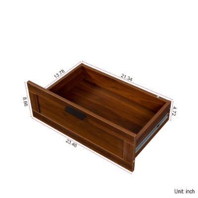 US Local Bookshelf With Drawers, 70.87 Tall, 4 Shelf, Modern, Home Office, Living Room, Study