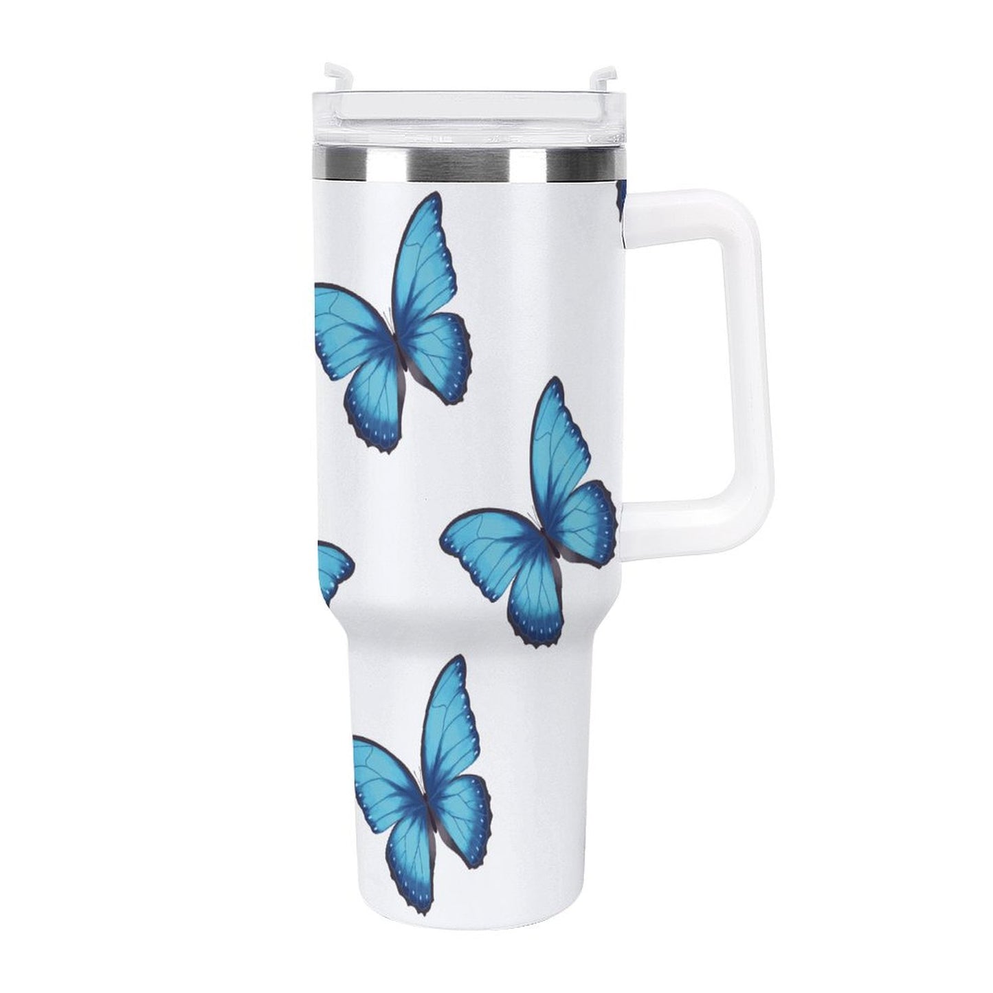 PHDT00489 POD US Local Tumbler 40oz Large Capacity Car Cup Blue Morpho Butterfly