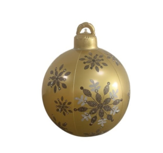 US Local Christmas Ornament Ball Outdoor Pvc 60CM Inflatable Decorated Ball PVC Giant Big Large Balls Xmas Tree Decorations Toy Ball