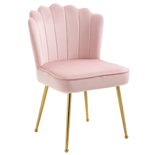 UK Local HOMCOM Velvet-Feel Shell Accent Chair