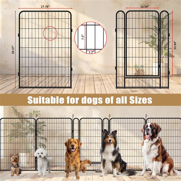 US Local 16 Pieces Of Heavy-duty Metal Pet Sports Fence