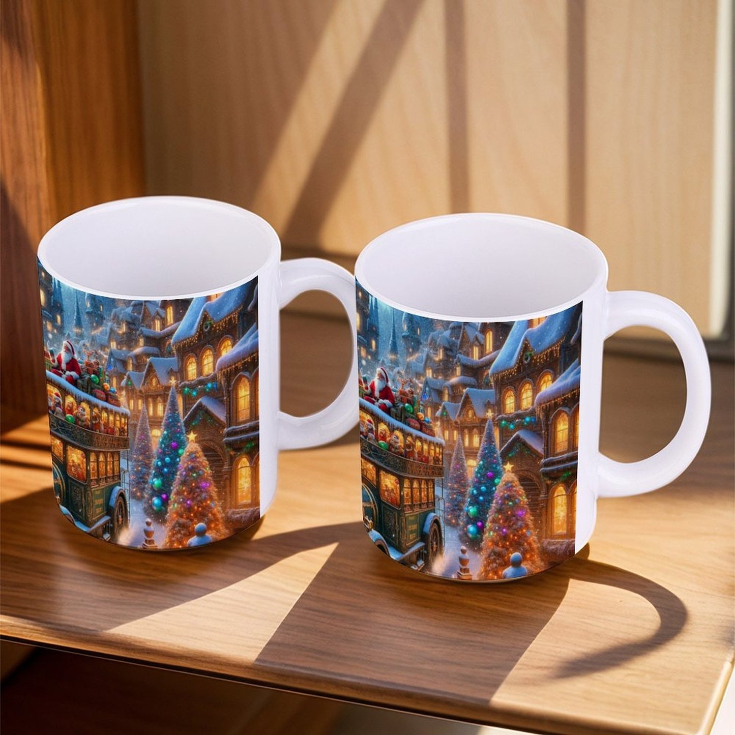 POD US Local White mug with full print, Christmas, Fairytale Town 0079