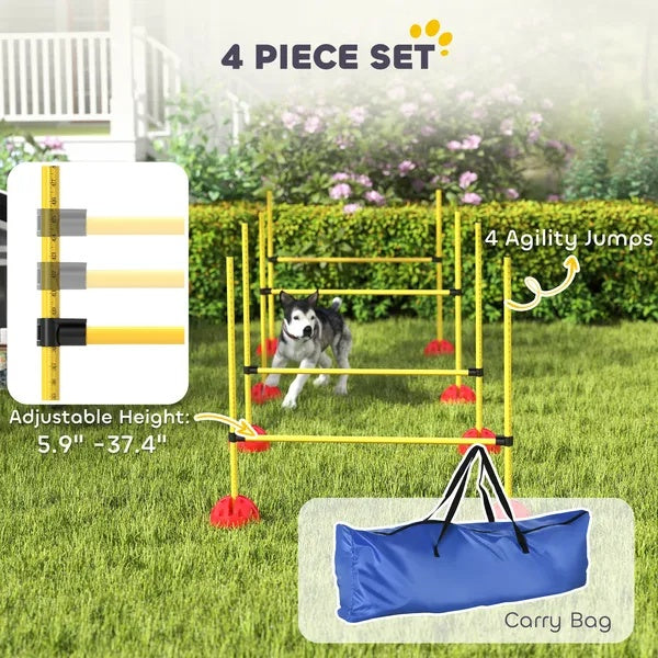 US Local 4 Piece Dog Agility Course Backyard Set , Carry Bag