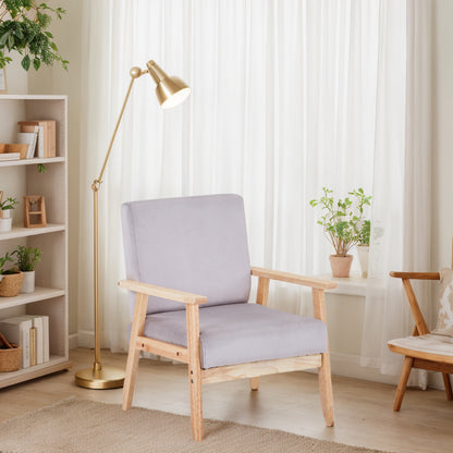 US Local Velvet Accent Chair Relaxing Armchair With Solid Wood Frame For Living Room