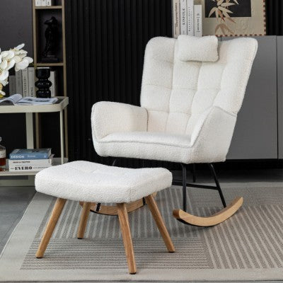 UK Local Rocking Chair Rocker Chair Single Recliner Casual Lounger Lounge Chair Cushion For Living Room Bedroom