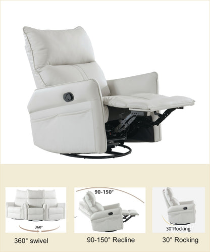 US Local 360 Swivel Rocking Recliner Chair, Nursery Glider, Modern Small Rocker