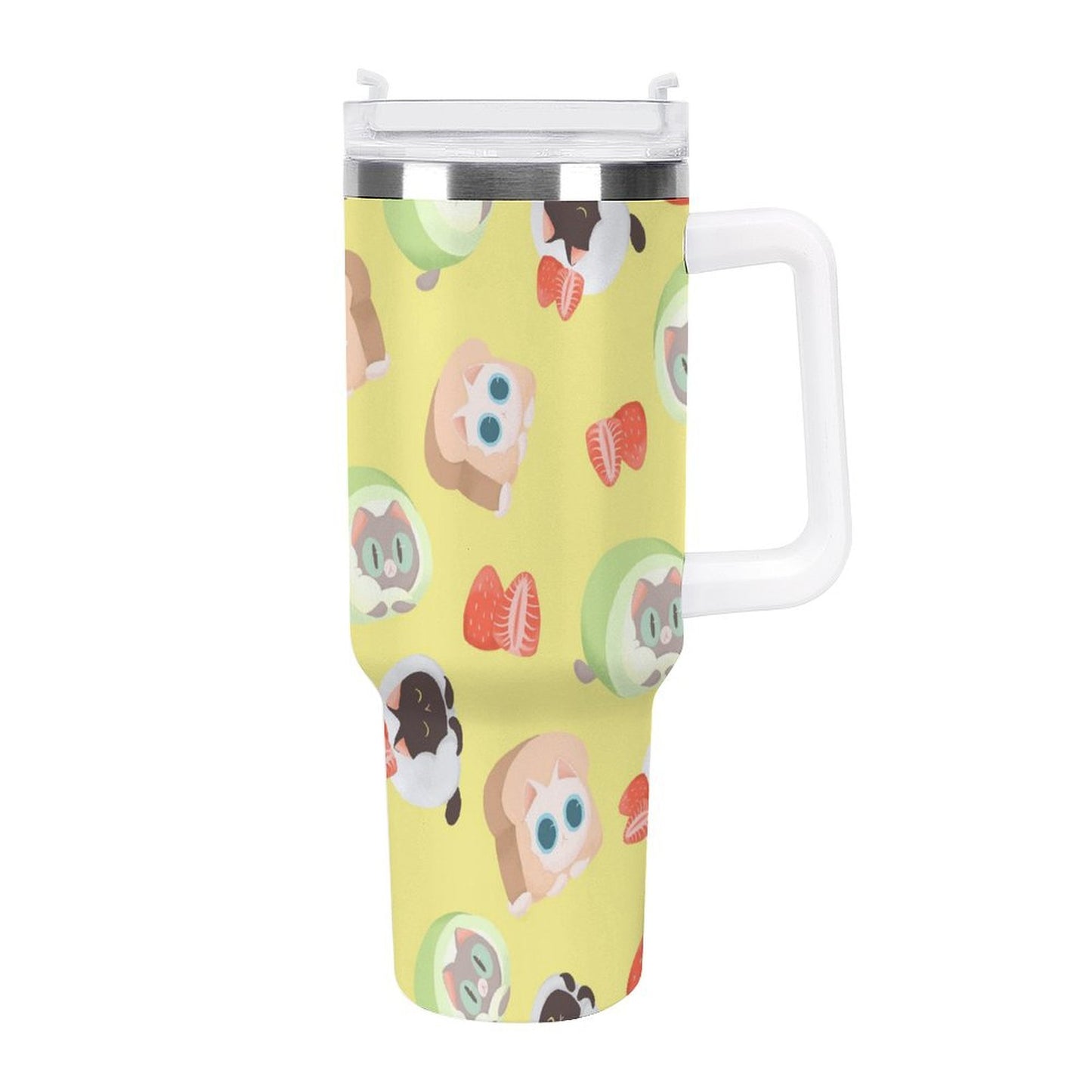 PHDT00260 POD US Local Tumbler 40 oz Large Capacity Car Cup Cat Dessert Cute Pink Green Black Yellow