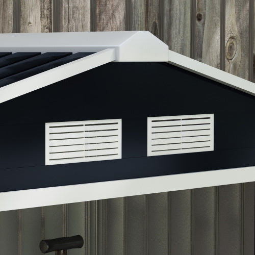 UK Local Outsunny 7 X 4ft Weatherproof Shed, Outdoor Bike Storage Shed With Ventilation Slots, Foundation Kit And Lockable Double Doors, Dark Grey