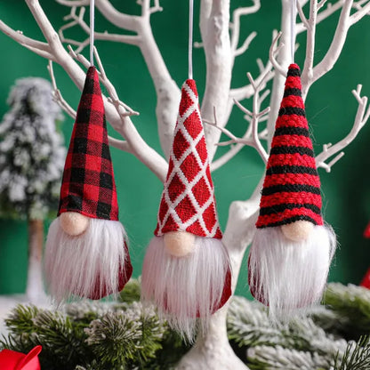 US Local 12 Pcs Christmas Gnomes Hanging Ornaments Tomte Gnomes Plush Decorative Ornaments Faceless Gnome Xmas Tree Hanging Decorative Santa Elf Home Wall Table Decor For Christmas Home