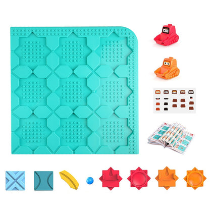 US Local 1Pc Kids Logical Road Builder Toy Brain Teasers Puzzles Montessori Toys Preschool Educational Learning Toys Puzzle STEM Board Game For 3 To 8 Years Old Boys Girls Birthday Gift