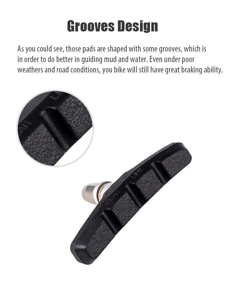 US Local 5 Pairs High Grade Cycling Bicycle Bike V Brake Pads 70mm Shoes Pads Black