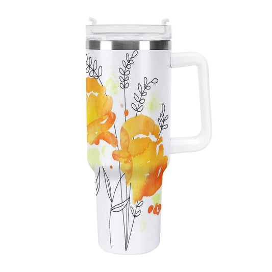 POD US Local Tumbler 40 oz Large Capacity Car Cup Flower