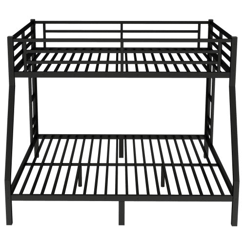 US Local Metal Queen Over King Bunk Bed For Teens And Adults,Space-Saving Noise Reduced No Box Spring Needed, Black