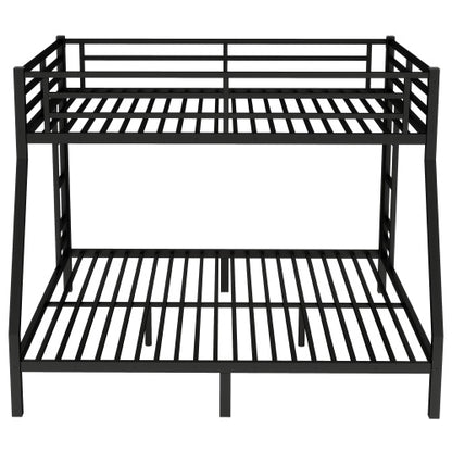US Local Metal Queen Over King Bunk Bed For Teens And Adults,Space-Saving Noise Reduced No Box Spring Needed, Black