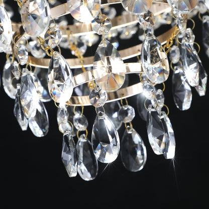 US Local Golden Crystal Chandelier, Large Modern Luxury Chandelier, Suitable For Living Room, Dining Room, Bedroom, Hallway - No Bulb