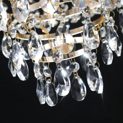 US Local Golden Crystal Chandelier, Large Modern Luxury Chandelier, Suitable For Living Room, Dining Room, Bedroom, Hallway - No Bulb