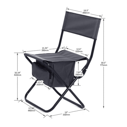 US Local 2-Piece Folding Outdoor Chair With Storage Bag For Camping & Picnics