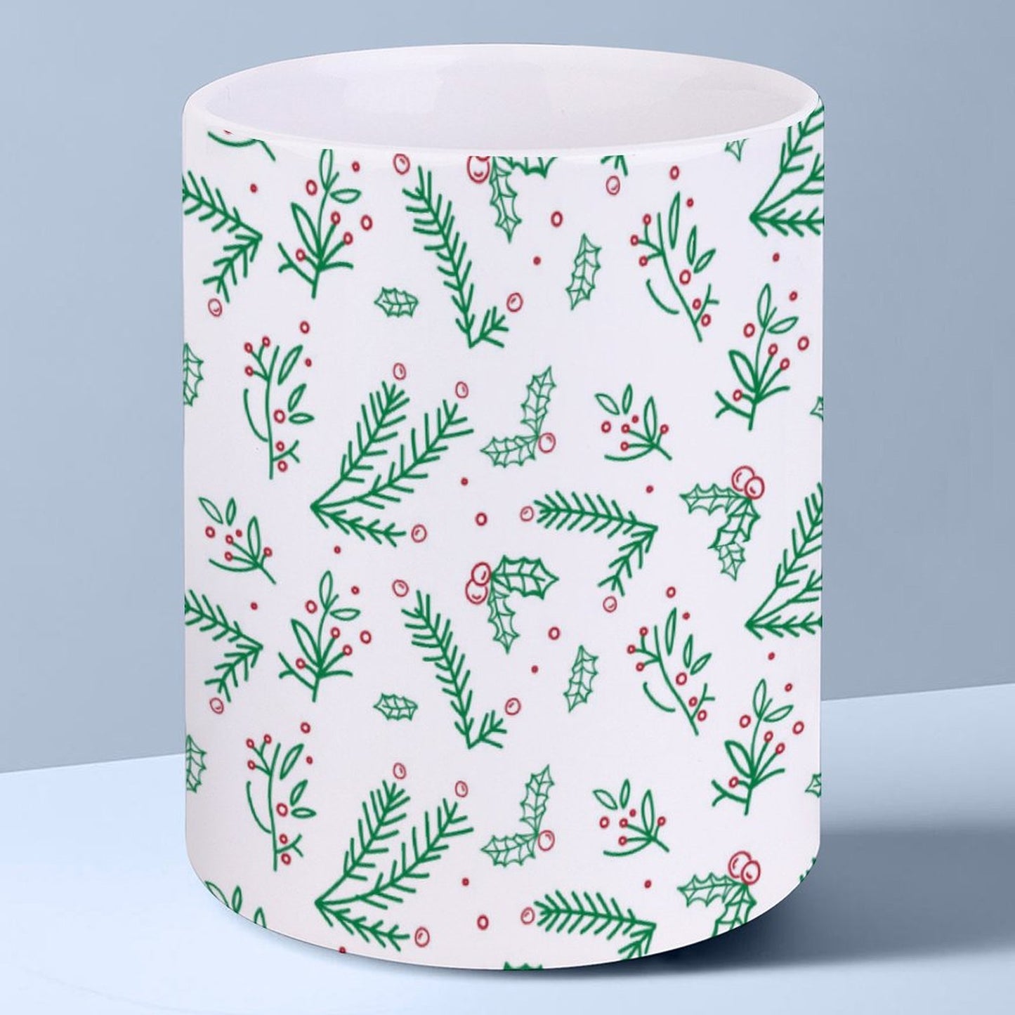 POD US Local White mug with full print, Christmas Green 0073