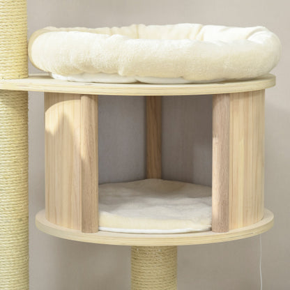 US Local PawHut 3 Level Cat Tree With Sisal Scratching Posts  Cat Badminton Toy For Playing  Soft Cushions  Play Areas