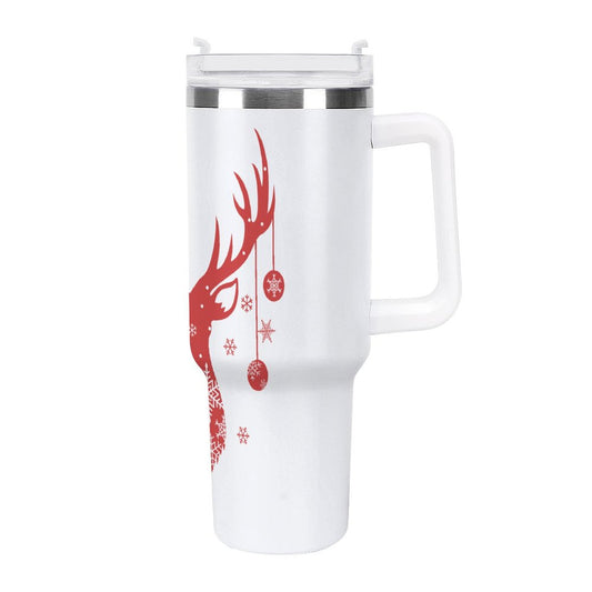POD US Local Tumbler 40 oz Large Capacity Car Cup Christmas Red Reindeer Snow