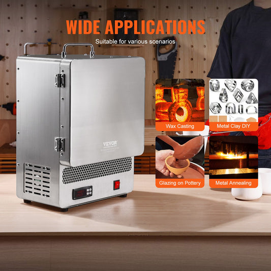 US Local Electric Kiln, 1500W Electric Melting Furnace, Max Temperature