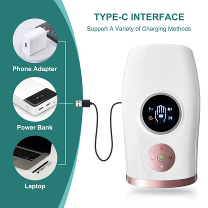 US Local 3-Speed Hand Massager With Heat, Air Compression & 30-Min Timer, Portable & Relaxing