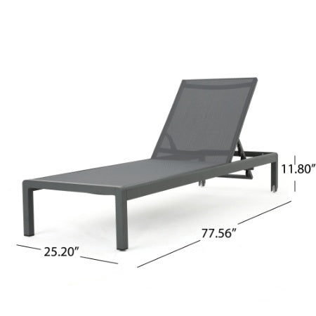 US Local CAPE CORAL KD CHAISE LOUNGE GRY MP2 SET OF 2