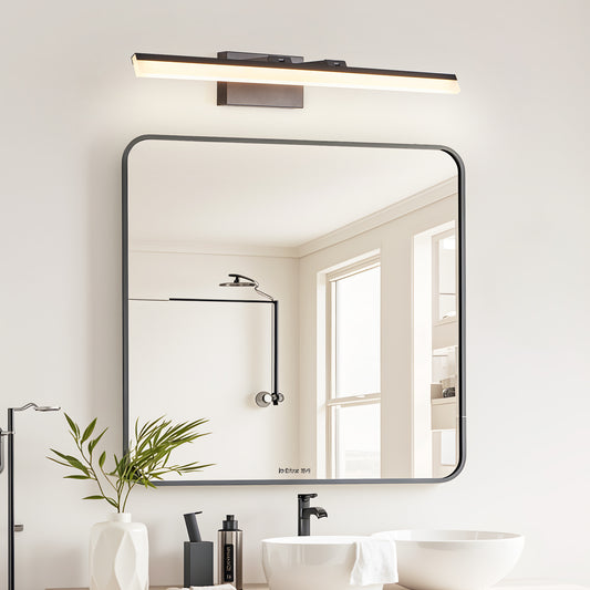 US Local 32 Inch Modern LED Bathroom Vanity Light - Sleek Black Metal Wall Light For Mirror, Dressing Room Or Sink Area