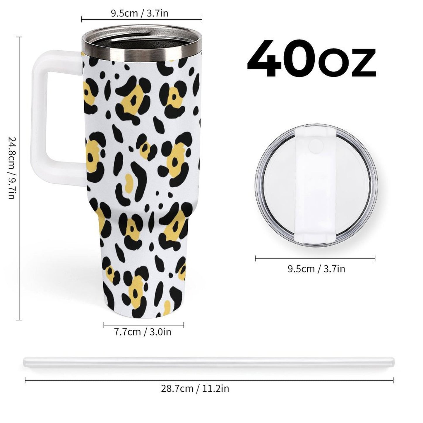 PHDT00224 POD US Local Tumbler 40 oz Large Capacity Car Cup Animal  Leopard