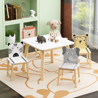 US Local Solid Wood Children's Table And Chair 5-piece Set