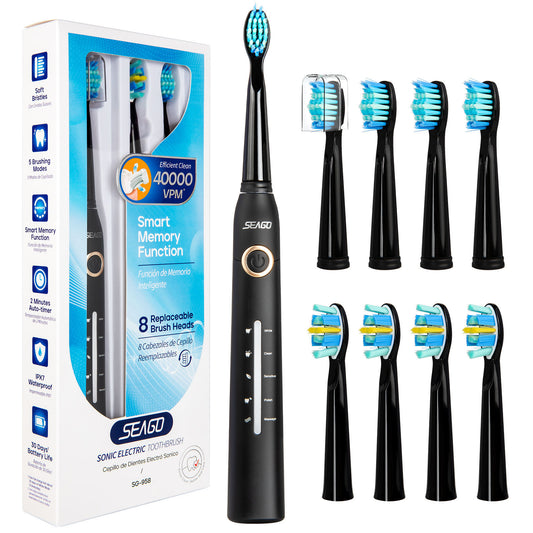 US Local SEAGO Manufacturer SG958 Teeth Whitening Oral Care 5 Cleaning Modes Rechargeable Power Electric Toothbrushes For Gifts